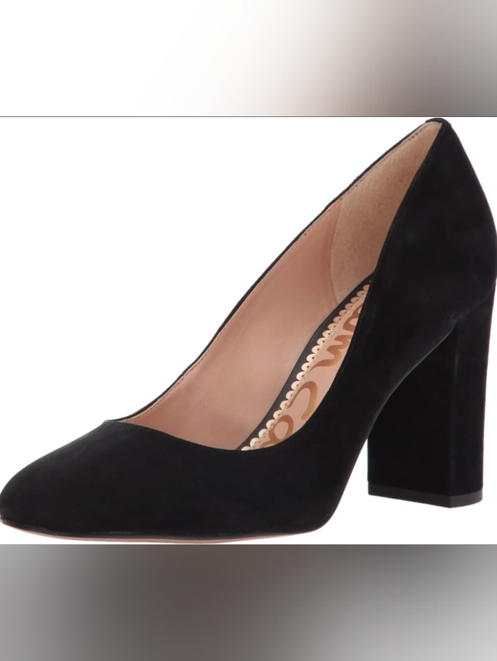 Sam Edelman Black Suede Block Heel Pump Size 7